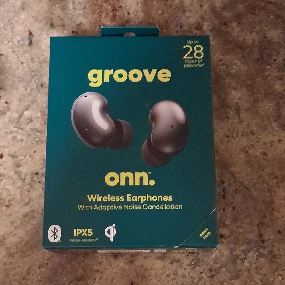 onn. groove Green Bluetooth In-Ear Earbuds w/ Active Noise Cancellation IPX5